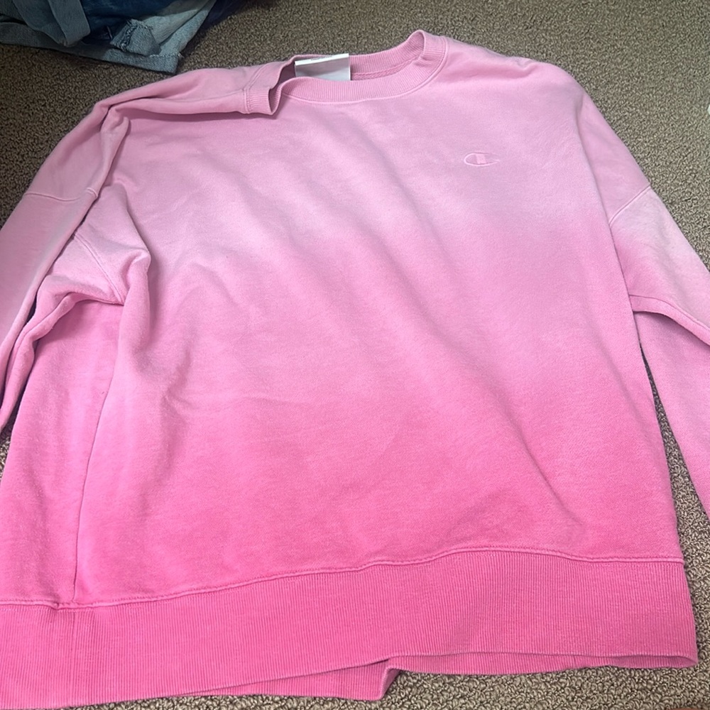 pink champion, ombre sweatshirt